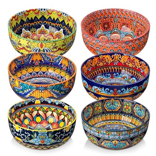 [Prime, AC] $26.21 | 6-Piece 28-Oz vancasso Bohemian Style Ceramic Soup Bowls at Amazon