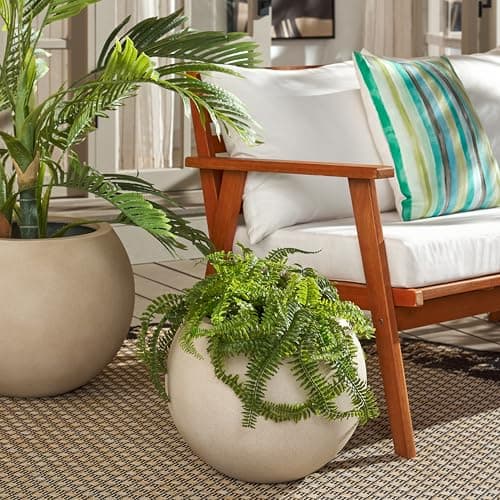 SAFAVIEH Outdoor Collection Ge... Ficonstone Sphere Planter Pot