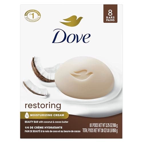 8-Count 3.75-Oz Dove Restoring Coconut & Cocoa Butter Beauty Bar Soap 3 For $24.05 w/ S&S or Less