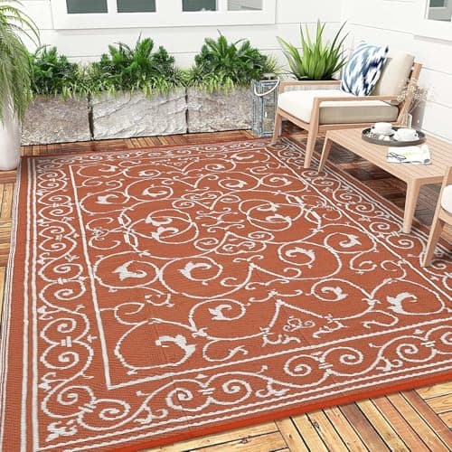 Garvee Outdoor Rug 9x18 Outdoo...ony Deck Picnic Vintage Orange
