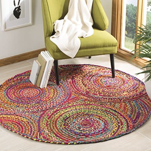 SAFAVIEH Cape Cod Collection 5...Circles Jute & Cotton Area Rug