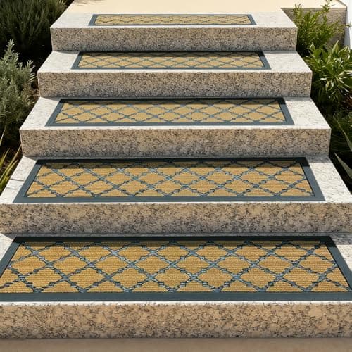 ApxRoufin Stair Runners for Wooden Steps, Non Slip Stair Carpet Treads, 2 Pcs 30" x 8.5" Stair Mats Rug Heat Insulation Rubber Backing, Staircase Step Treads for Elders, Dogs & Kids, Coco Lattice.