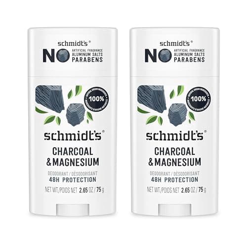 [S&S, AC] $8.65: 2-Pack Schmidt's Aluminum-Free Vegan Deodorant Charcoal & Magnesium, 2.65 oz