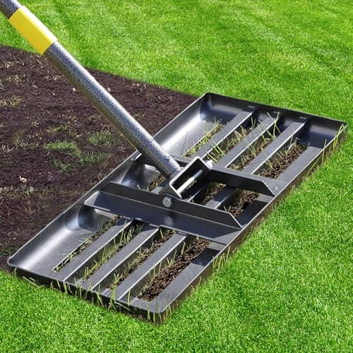 17"x10" cogardenshower Lawn Leveling Rake w/ 28-60" Adjustable Handle $11
