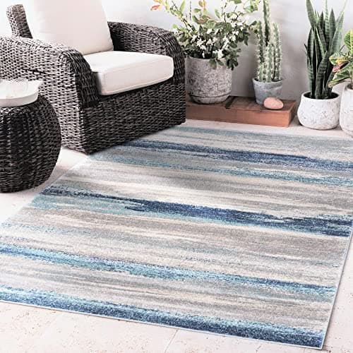 LUXE WEAVERS Modern Abstract Blue 8x10 Area Rug