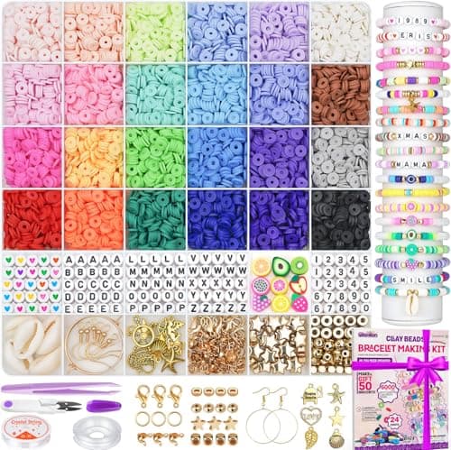 6000-Piece Clay Bead Gionlion Bracelet Making Kit   $3.49 + Free Shipping w/ Prime or on $35+