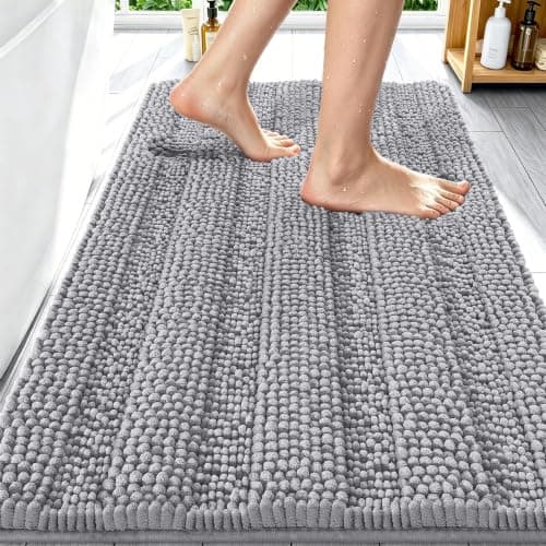 Prime Members: 30" x 20" Smiry Thick Chenille Bath Mat (Grey) $5.70 + Free S&H