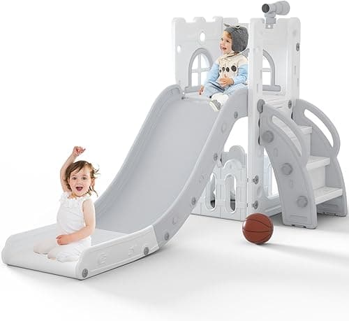 MOCUTEEN 6 in 1 Toddler Slide,...for Toddler Playground Playset
