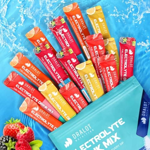 Juicy Splash Sugar Free Electrolytes Powder w/Natural Flavor, Liquid Daily IV Recharge+Tech. Mix 5 Electrolyte for Balance, RawSeasalt Hydration Packets GF,Vegan,Non-GMO,Keto, Variety 16 sticks
