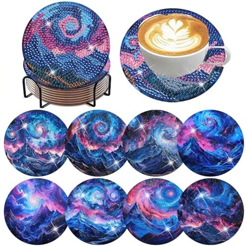 8-Pk ijbnhd 4" Non-Slip Diamond Painting Coasters $6