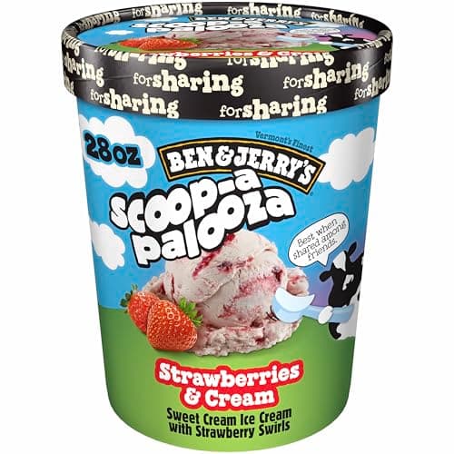 Ben & Jerry's Strawberries & Cream Ice Cream Non-Gmo 28 Oz