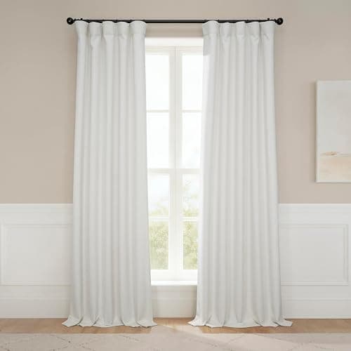 HPD Half Price Drapes - Faux L...es for Home Decor, Birch Taupe