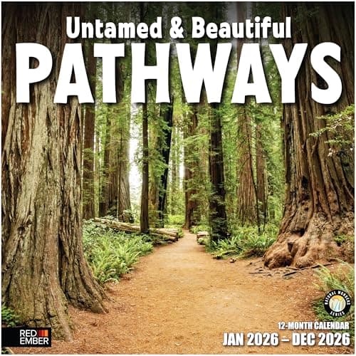 RED EMBER Untamed & Beautiful Pathways 2026 Wall Calendar 12 Month | 12" x 24" Open | Thick & Sturdy Paper | Giftable | Scenic Nature Calendar 2026