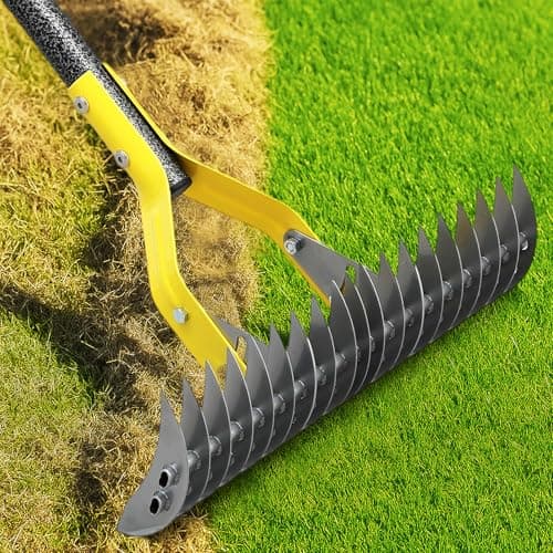 15" cogardenshower Dual Head Lawn Thatch Rake: 70" Handle $13.40, 55" Handle $11.95