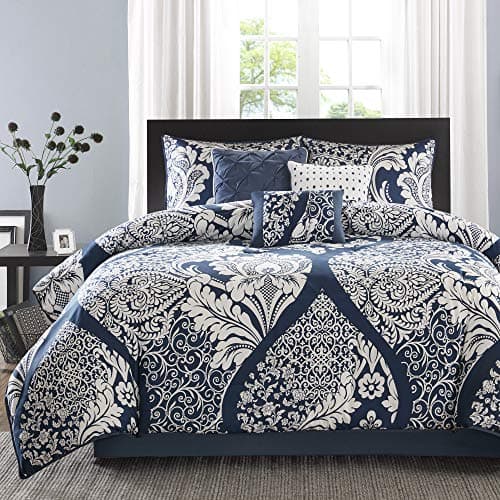 Madison Park Vienna Sateen Cot...alifornia King, Indigo 7 Piece