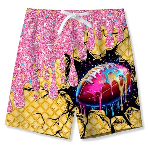 BFUSTYLE Swimming Trunks for Boys Ice Cream Bathing Suit Size 8 Quick Dry Kids Swimming Trunks 7-8 Years Rugby Swim Shorts