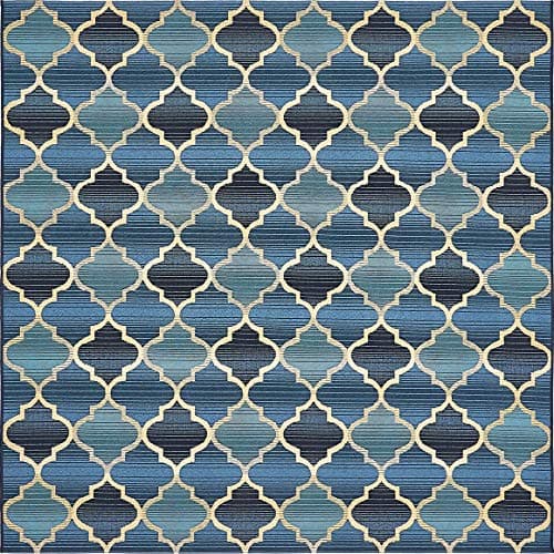 Unique Loom Outdoor Trellis Co...is (5' 4" Square, Blue/ Beige)