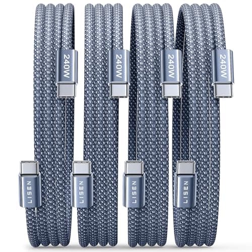 4-Pack LISEN 6.6' 240W USB-C to USB-C Cable $11.89 + Free Shipping w/ Prime or on $35+