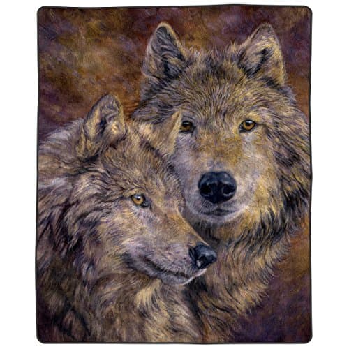 Wolf Blanket – 80x92-inch Prin...h, Sofa, or Bed by Lavish Home