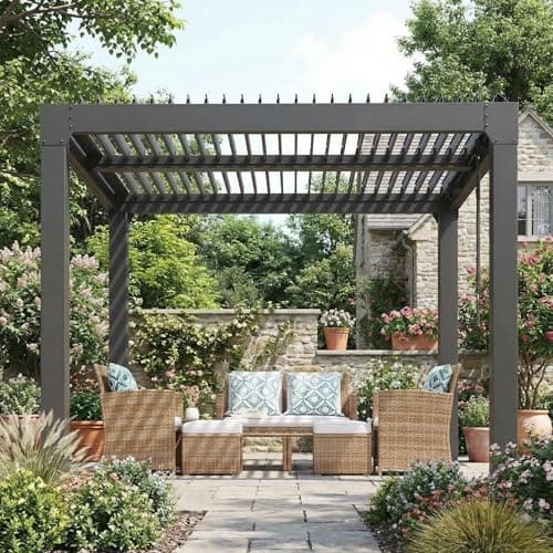 10x10 FT Louvered Pergola, Out...Patio, Deck, Garden & Backyard
