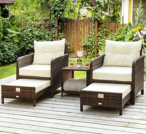Pamapic 5 Pieces Patio Furnitu..., Lawn, Garden, Balcony(Beige)