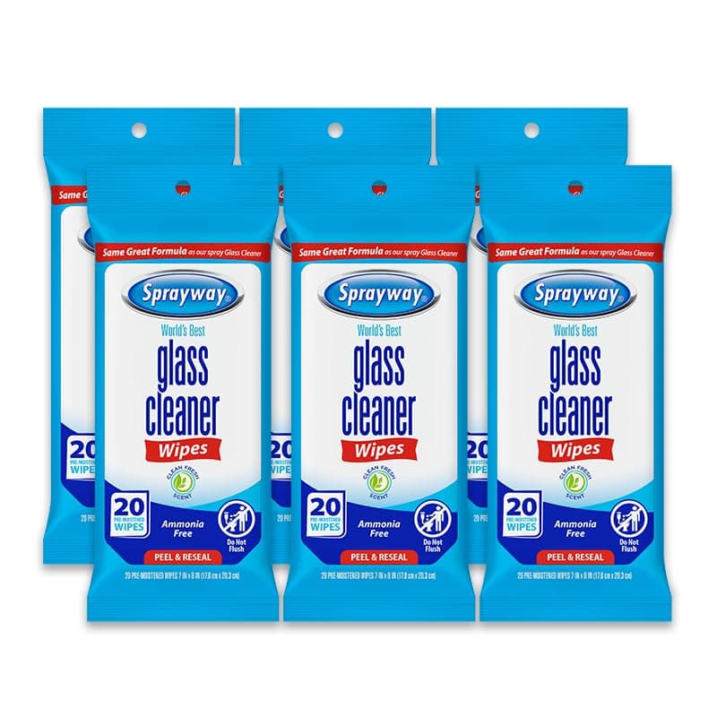 Sprayway Glass Cleaner Wipes, ...ust, Dirt | All Glass Surfaces