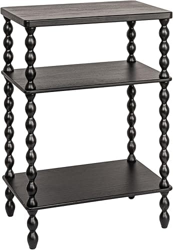 Creative Co-Op Bobbin Leg Rectangle Wood Accent Table, Black