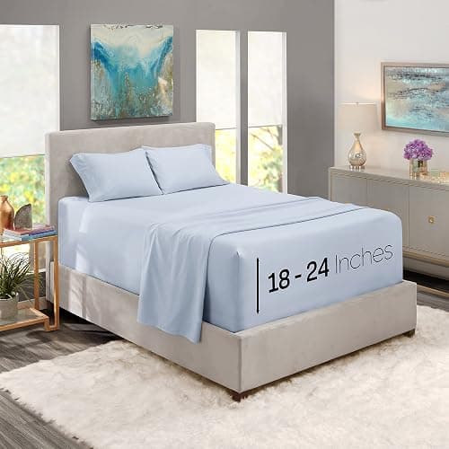 Nestl Bed Linen Set, Ice Blue,... Extra Deep Pocket, Microfiber