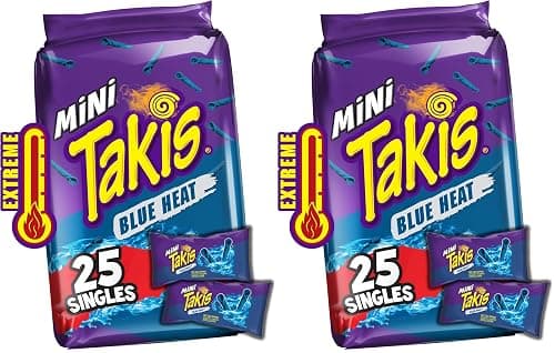 Takis Blue Heat Mini 25 pc / 1...led Tortilla Chips (Pack of 2)