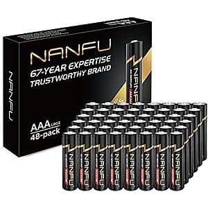[AC] $9.45* | 48-Ct NANFU 1.5V AAA Alkaline Batteries at Amazon