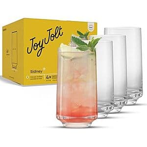 [AC] $14.95 | JoyJolt Sidney Highball Glasses Set of 4 at Amazon