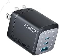 Anker Prime Up to 67W 3-Port (2x USB-C + 1x USB-A) GaN Compact Fast Wall Charger $35