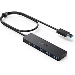 $7.98* | Anker 4-Port Ultra Slim USB 3.0 Hub w/ 2' Extended USB-A Cable (Black) at Amazon