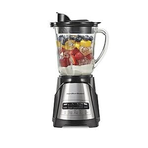 $29.95 | Hamilton Beach Power Elite Wave Action Blender For Smoothies, 40 Oz Glass Jar, 700 Watts - Black (58148A) at Amazon