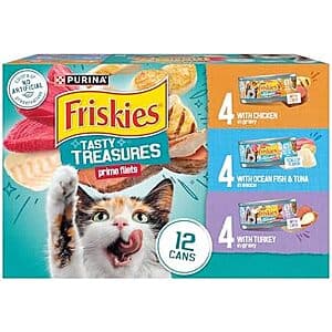 Select Accounts: 12-Pk 5.5-Oz Purina Friskies Gravy Wet Cat Food (Tasty Treasures) 2 for $12.10 w/ S&S