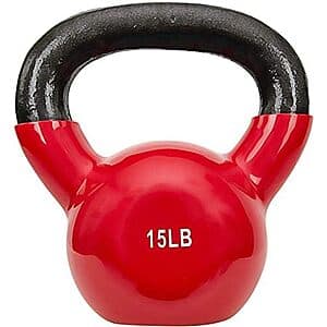 15-Lbs Sunny Health & Fitness Vinyl Coated Kettlebell $18