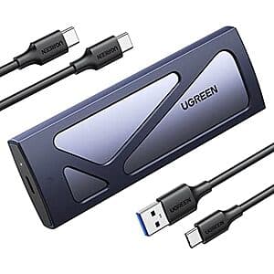 $15.97* | UGREEN 10Gbps USB C External M.2 NVMe SSD to USB Tool-Free Enclosure at Amazon