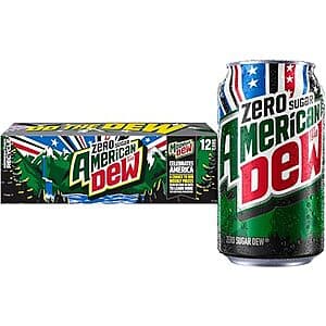 Select Areas: 12-Pk 12-Oz Mountain Dew Zero Sugar Soda 3 for $13.95