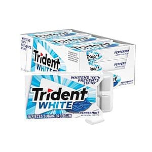 [SnS, AC] $6.29* | 9-Pack 16-Piece Trident White Sugar Free Gum (Peppermint) at Amazon