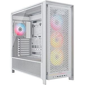 $96.83* | Corsair Frame 5000D RS ARGB Modular Mid-Tower PC Case (White) at Amazon