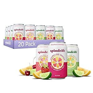 Select Accts: 20-Pk 12-Oz Spindrift Sparkling Water (3 Flavor Lemonade Variety) $7.60 w/ S&S & More
