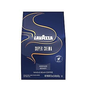 22-oz Lavazza Super Crema Whole Bean Coffee (Medium Espresso Roast) 3 for $30 w/ S&S