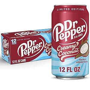 [AC] $10* | 2 × 12-Pk 12-Oz Dr Pepper Creamy Coconut Soda ($5 each) at Amazon