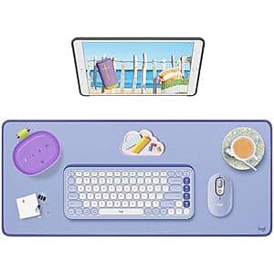 $6.44 | Logitech Desk Mat in Lilac at Amazon