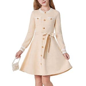 Amazon – Dolxico Girls Long-Sleeve Knit Sweater Dress - $14.99–$15.99 w/ Code
