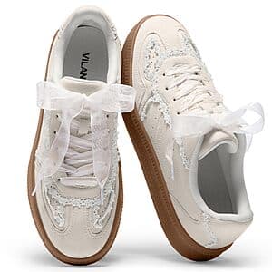 Amazon – Vilanva Women's Lace Detail Fashion Sneakers - $32.49 w/ Code