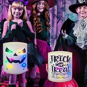 Amazon – CUNGLIN Light-Up Halloween Ghost Trick-or-Treat Bucket - $4.99 w/ Code