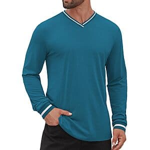 Amazon – Hardaddy Men's Ribbed V-Neck Long-Sleeve Shirt - $8.99–$9.99 w/ Code