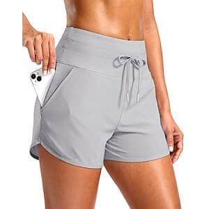 Soothfeel Women's 3" Athletic Running Workout Shorts w/ Zipper Pocket $10 or less