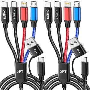 Amazon – MPATIBY 2-Pack 5' 4-in-2 Multi Charging Cables - $7.50 w/ Code